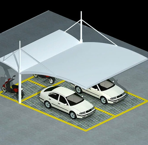 膜結構汽車(chē)停車(chē)棚